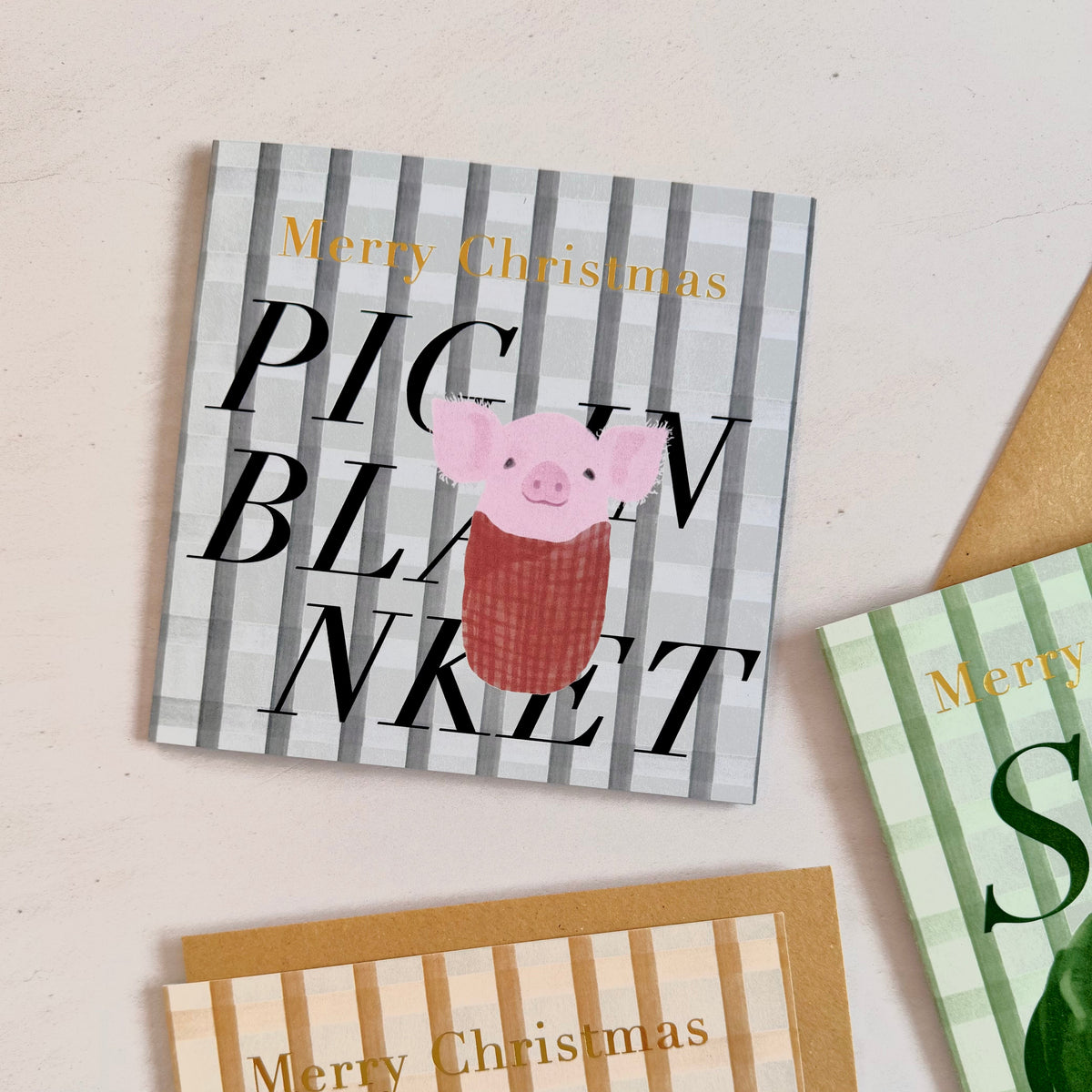 Pig In A Blanket Christmas Card