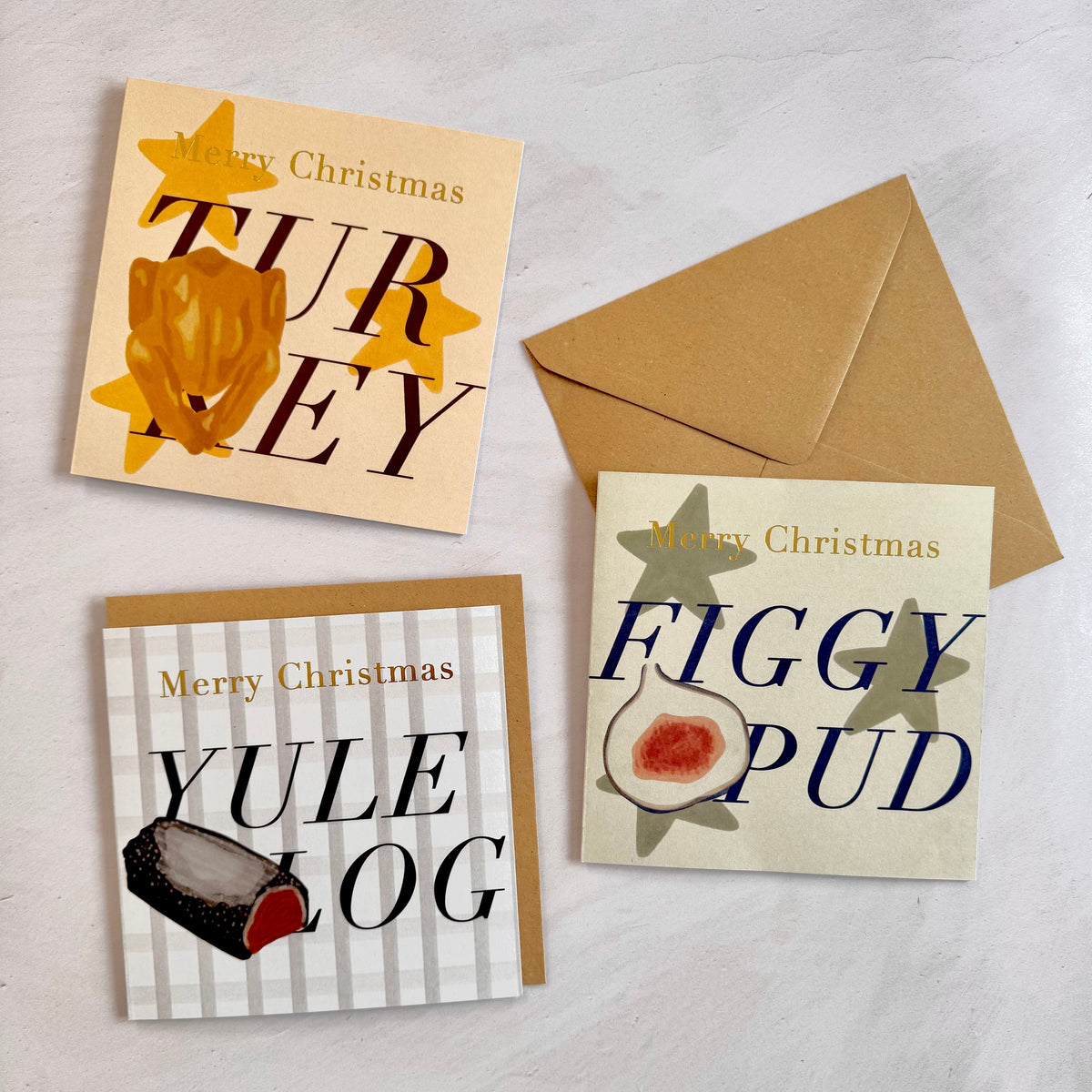 Festive Yule Log Christmas Card