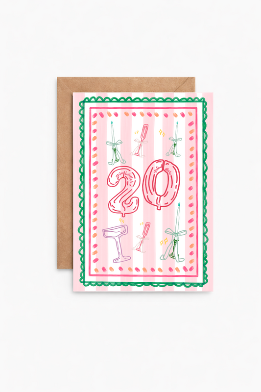Milestone 20 Greeting Card