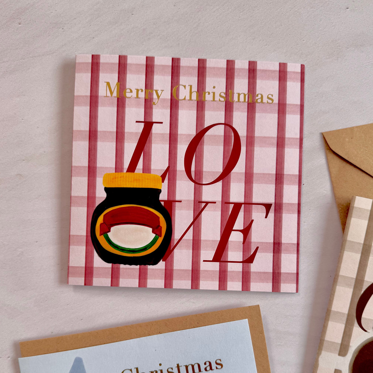 Lovely Red Gingham Christmas Card