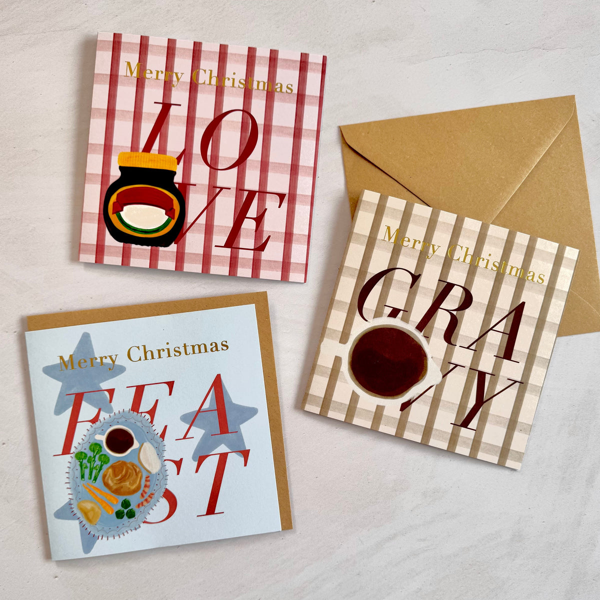 Lovely Red Gingham Christmas Card