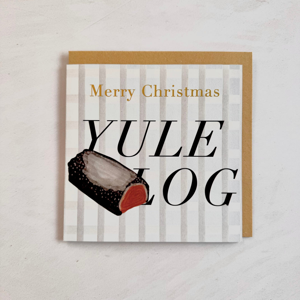 Festive Yule Log Christmas Card