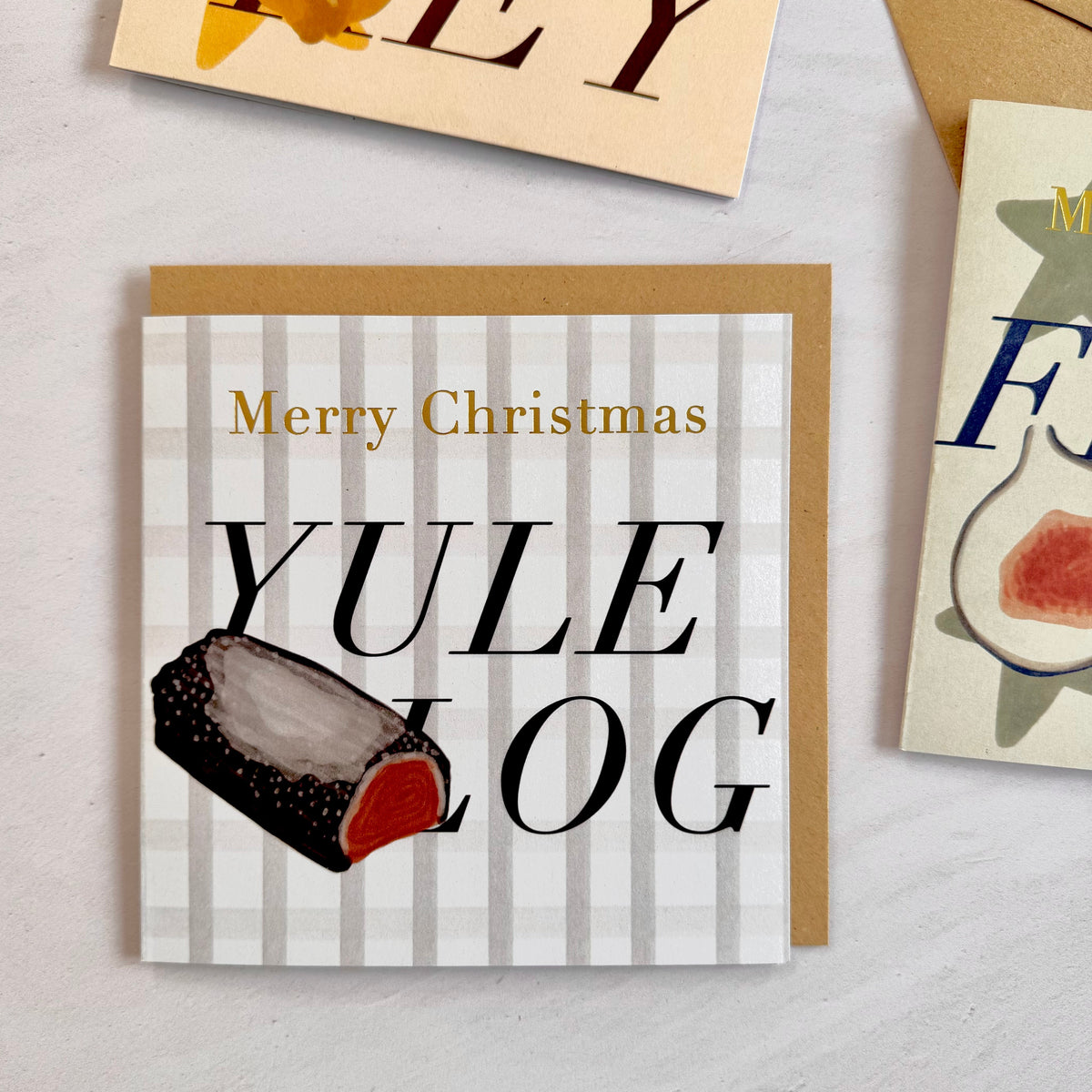 Festive Yule Log Christmas Card