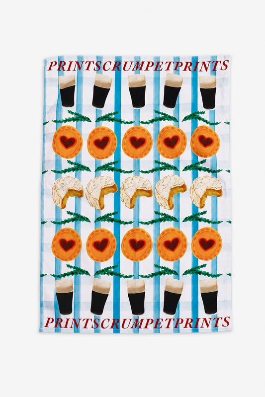 Cheese & Stout Gingham Tea Towel