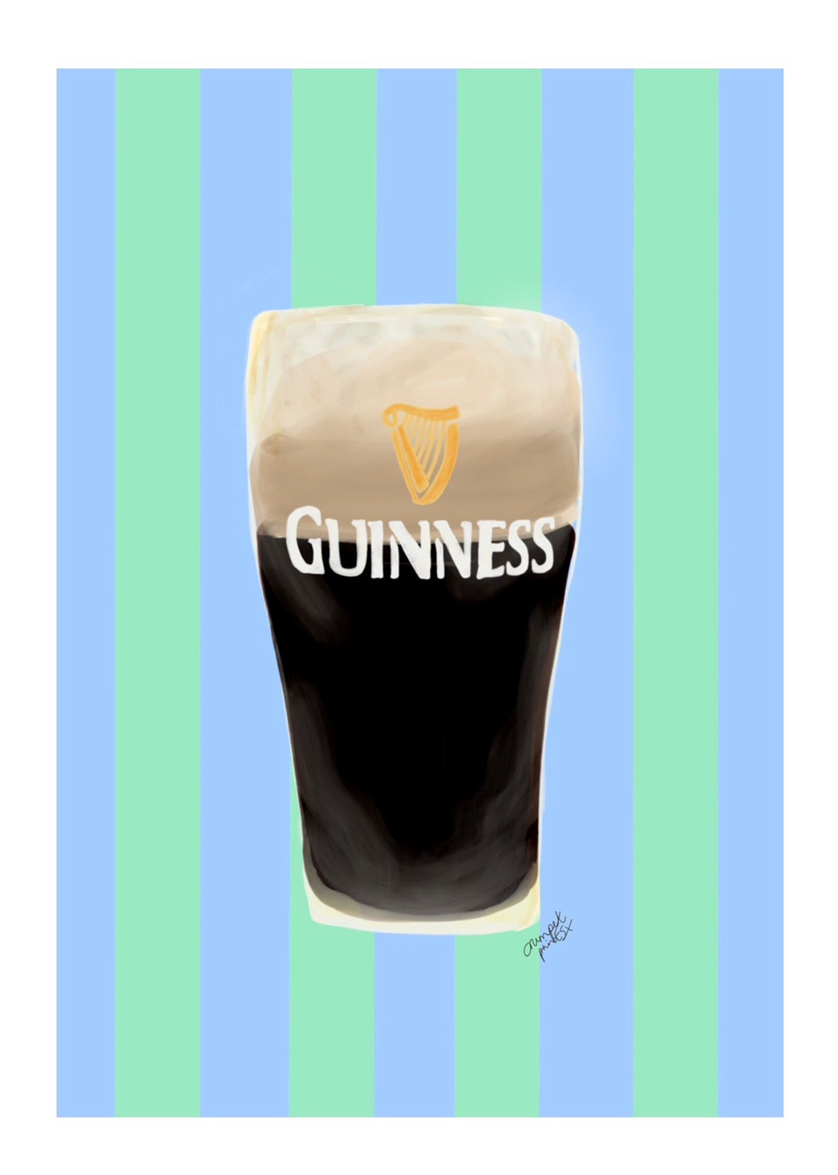 Stout with Blue and Green Stripe Print
