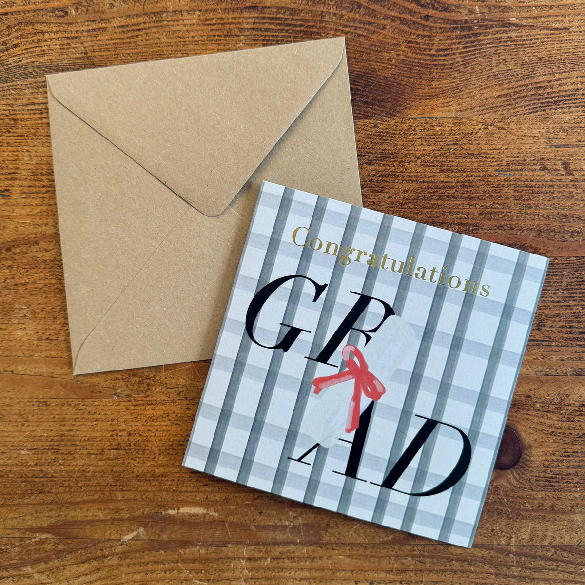 Gingham Grad - Graduation - Greeting Card