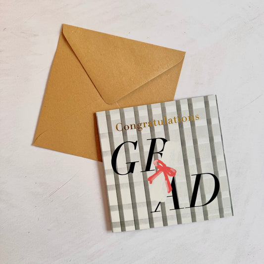 Gingham Grad - Graduation - Greeting Card