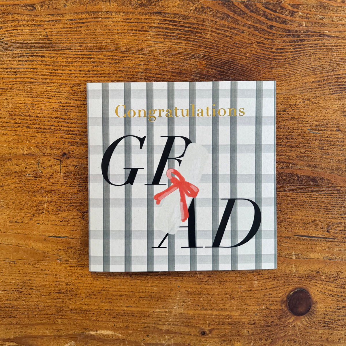 Gingham Grad - Graduation - Greeting Card