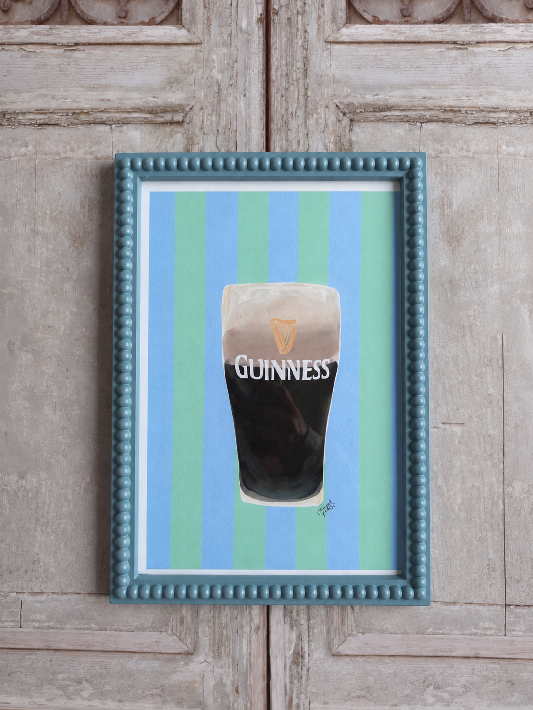 Stout with Blue and Green Stripe Print