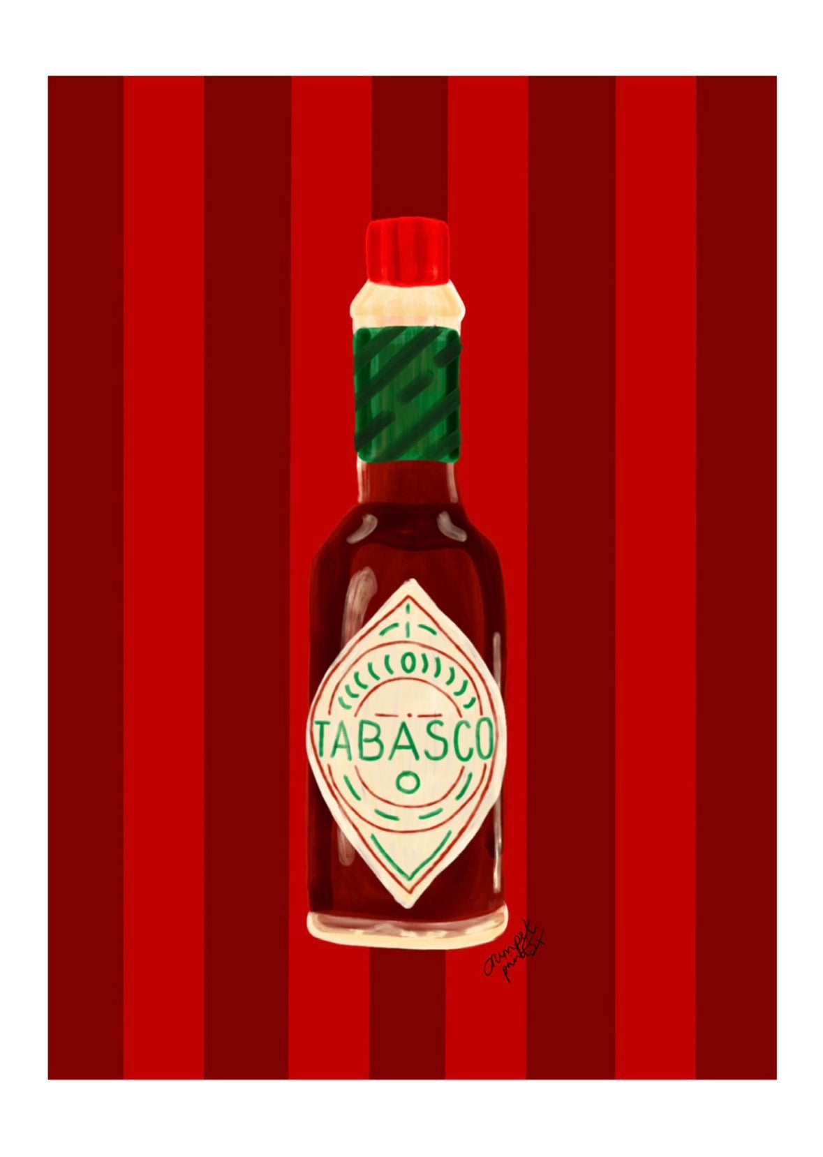 Sauce with Burgundy and Red Stripe Print