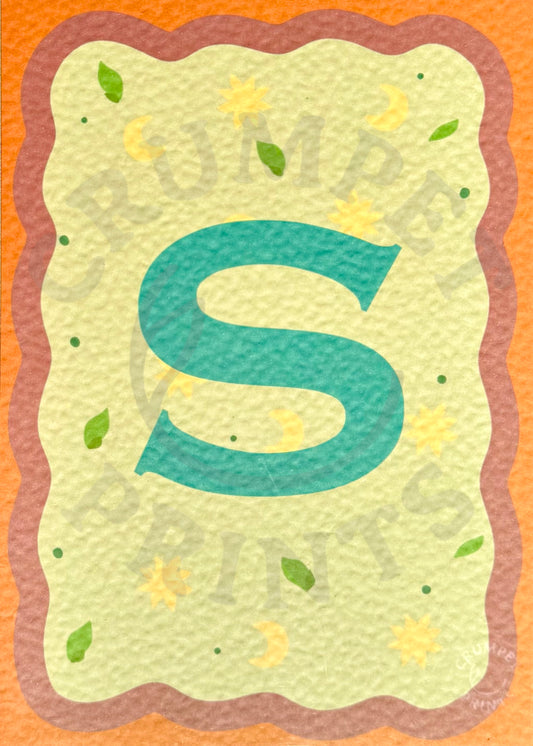 ALPHABET Initial Monogram Art Print - Teal